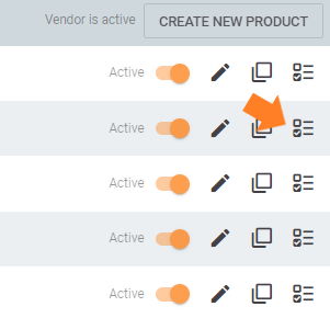 Management App Arrow Pointing at Product Options button